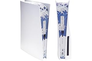 PlayVital Rete Antipolvere per ps5 Console Disc & Digital, Cover Copertura Filtro Polvere & 12 Tappi in Silicone, Accessori Protettivi Traspiranti per ps5 Console (Non per Slim/Pro), Grande Onda