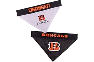 Pets First NFL Cincinnati Bengals Reversible Bandana Size XX-Large for Dogs & Cats. 2 Sided Sports Bandana, Premium Embroidery Team Logo, Many NFL Teams Available