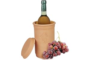 MamboCat - Refroidisseur de vin + soucoupe - Diamètre : 12,5 cm - Hauteur : 20,5 cm - Pour le refroidissement de bouteille à eau, à vin et mousseux - En terre cuite - Refroidit pendant des heures