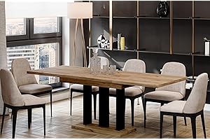 Endo-Moebel Esstisch Appia 130cm - 210cm erweiterbar ausziehbar Säulentisch Küchentisch | Tischbeine Matt (Eiche Craft Gold)