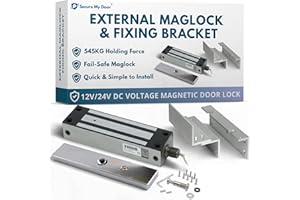 AMALOCKS SecureMyDoor IP67 External Weatherproof Maglock with Z&L Fixing Bracket | for Access Control Door or Gate Magnet Lock | 545KG Strong Holding Force | Fail Safe Magnetic Lock | Outdoor Use