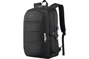 AMBOR Sac à Dos Ordinateur Portable, Sac a Dos Grande Capacité Homme Femme Imperméable 17.3 Pouces avec USB Charging Port Sac a Dos PC Portable pour Loisir Noir