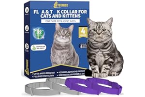 YOTANGO Cat Collar Repellent, 4 Pack Cat Collar-Built-in Pant-Based Formula Strong Repellency Slow Release, Pleasant Aroma, Waterproof (PurpleGrey)