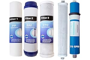 DEPURAGUA Depurtek | Kit Ahorro Osmosis Inversa Filtros + Membrana | Compatible con NT03 | Ionfilter Advance | Hidrosalud | Elimina Sólidos, Cloro, Metales Pesados | Depuración