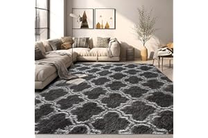 Uryedo Rugs Living Room, Soft Fluffy Area Rugs for Bedroom, Kids Baby Room, Kitchen, Bedside Rugs, Modern Shaggy Lounge Rugs Non Slip Washable Carpet Mat (Lantern Grey, 80x160 cm)