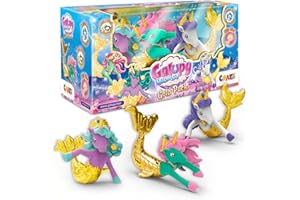Galupy Mermaid Gold Edition - 3X Einhorn Figuren mit besonderen goldenen Schwänzen - Einhorn Spielzeug mädchen Geschenke
