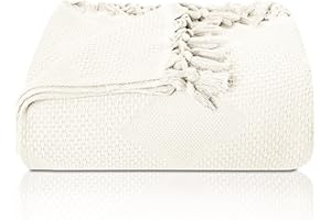 LAYNENBURG Narzuta klasy premium, z ręcznie tkanymi frędzlami, 100% bawełna, letnia narzuta o strukturze waflowej, bawełniana narzuta na łóżko, kanapę i sofę, rozm. XXL, 220 x 240 cm, kolor naturalny