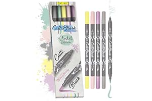 ‎ONLINE Online Brush-Pen Set Calli.Brush Pastel I 5 Double-Tip Pinselstifte mit Kalligrafie-Spitze & Pinselspitze I Ungiftige Handlettering Stifte als Kalligraphie Set für Bullet Journals, Aquarell, Mandalas
