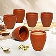 Pure Source India Tea or Coffee Cups 150 ML,Made by Earthen Glazed Terracotta Chai Kulhad for Tea and Coffee (Pack of 6)