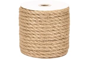 Tosaderat naturligt jutrep 8 mm längd 20 m, rep snöre för DIY, trädgårdsarbete, dekoration, hantverk