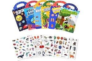 BuyCard 6-pack återanvändbar klistermärksbok för 2-, 3-, 4-åringar