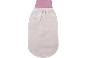 Feel Fine Guante Exfoliante Turco – Hammam Kese de Seda Natural 100% Vegetal para Hombres y Mujeres | Exfoliador Vegano Artesanal para Ducha, Baño y Sauna (Blanco & rosa claro)