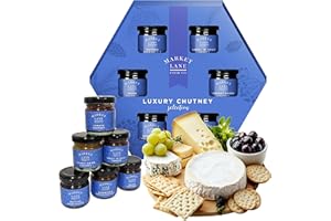 TOPLINE Selection of Savoury Chutneys Gift Set - Box of Mini Jars 6 x 35g Onion, Pickle, Spicy Tomato Chutney for Cheese. Great for Cheese Hampers, Food Gifts for Men, Birthday Gifts