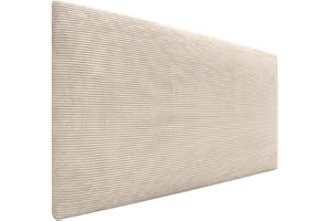 DHOME Kopfteil in unifarbenem Cord, hohe Qualität, modernes gepolstertes Kopfteil, Luxus-Bett, gepolstertes Schlafzimmer (Beige, 110 cm)