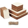 Lot De 66 Plaquettes En Bois Brut à Décorer - 4 Tailles (10x10cm, 8x8cm, 5x5cm, 5x3.4cm) - Pour Bricolage, Peinture, Pyrogravure