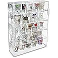 Ikee Design Mirror Back Acrylic Wall Mountable Display Case with 4 Shelves for Figures and More, Acrylic Case for Home Decor, Shop Display and Showcasing Use, 10.87 W x 2.87 D x 14 H in