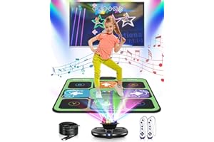 Acelufly Dance Mat - Electronic Dance Mats for TV with Camera, Anti-Slip Exercise Mat with 2 Wireless Handles & Colorful Disco Ball, Dance Pad Game for Kids and Adults, Gift for Boys and Girls(Green)