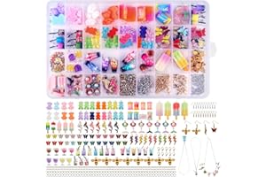 AILUYA Para Hacer Pendientes, Kit Pendientes con Caja De Almacenamiento, Hacer Pendientes Burbujas Mariposa Oso, Kit Para Hacer Pendientes para DIY Pulsera Collares Pendientes Joyas