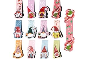‎AGOER Agoer Lesezeichen Weihnachten 12 Stück, Weihnachtswichtel Magnetische Lesezeichen Kinder, Seiten Clips Mitgebsel Weihnachten Kinder - 12 Verschiedene Wichtel für Kinder Schüler Lehrer
