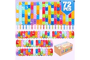 OGNI ORA 72 PCS Pop Bracelet Pack, Birthday Party Bag Fillers, Decompression Wristband for Autistic & ADHD, Fidget Wristband as Return Gifts for Kids, Sensory Toys for Girls & Boys
