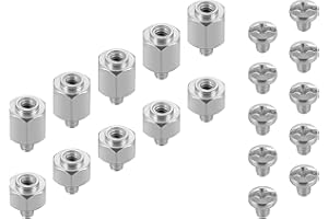 Poppstar Vis pour PC (pour fixation SSD M.2 / NVMe sur carte mère - mainboard ASUS et ASROCK), 10 vis pour ordinateur, 10 entretoises de ssd M.2 (5 longues / 5 courtes)