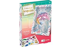 Lansay – Collection Sequins Dauphin – Kit Créatif Tableau à Sequins pour Fille dès 7 Ans – Activité Manuelle Étincelante – Base Polystyrène – Loisirs Créatifs Enfants – Idée Cadeau