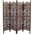 Urbane Crafts Wooden Room Partition/Screen/Room Divider/Room Separator Traditional Handicrafts 6Ft (Dark Brown) (4 Panel) (4 Panel)