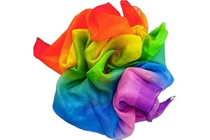 Milijou - Playsilk Carré de Soie 100% Mûrier - Arc-en-Ciel - Foulard en Soie, Jeux Imaginatifs et Créatifs, Écharpes Jonglage, Foulards de Danse, Spectacle Enfants, Montessori, 90x90cm