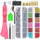 Baxczomx Hotfix Rhinestone Applicator, Hotfix Strass Stones Applicator with 7 Tips, 3 Boxes of Rhinestones, Applicatore Stras