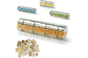 ALEJANDRO FUENTES AF - 120 Blister Monete, Confezione da 120 Blister Monete 1 Euro | Formato europeo, Organizza e proteggi i tuoi soldi in contanti, Plastica per monete rinforzata (per 20 cent.)