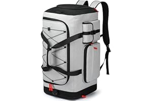 Lyweem Large Duffle Bag Backpack for Travel, 75L Heavy Duty Gym Duffel Bag for Men Women with Shoes Compartment, Sports Holdall Backpack for Weekend Overnight Traveling, Grey