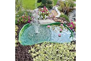 GIARDINI D'ACQUA Laghetto da Giardino Preformato 600 Lt Kit Vasca Verde Mod Bolsena + Filtro interno , misura vasca 178×130×45 per Pesci, Tartarughe, Ninfee, Piante Palustri e Stagni Artificiali da Esterno