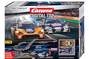 Carrera Digital 132 Victory Circuit 1:32 Scale 7.3 Metres With McLaren 720S GT3 Dörr Motorsport No85 and the Audi R8 LMS GT3 Abt Sportsline Kelvin vd Linde No3, UK Plug Version