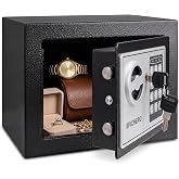 Silvergear&reg; Small Safe with Code | 17x23x17cm | Black | Electronic Chest with Digital Lock, 3 to 8 Digit Safes, Large Steel w