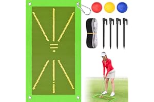 LUVZOOR Tappetino per Allenamento del Golf per Rilevamento dello Swing in Battuta, Analisi del Percorso dello Swing e Corretta Posizione della Mazza, Regalo da Golf per Interni ed Esterni, 25 * 50 cm