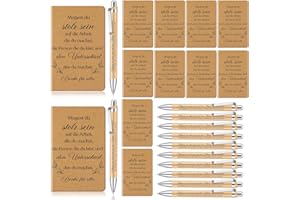 Tenare 12 Set Dankeschön Geschenk für Kollegen Lehrer Kleine Inspirierende Notizbücher Kugelschreiber Mini Tagebuch Notizblöck Abschiedsgeschenk für Mitarbeiter Team Weihnachten Schule Büro