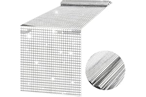 Bekeify Mantel de Lentejuelas Disco 12 x 108 Inch Retro 70 80 Disco Decorado Plata Disco Brillante Lentejuelas Mantel Decorado Boda Baile de Cumpleaños