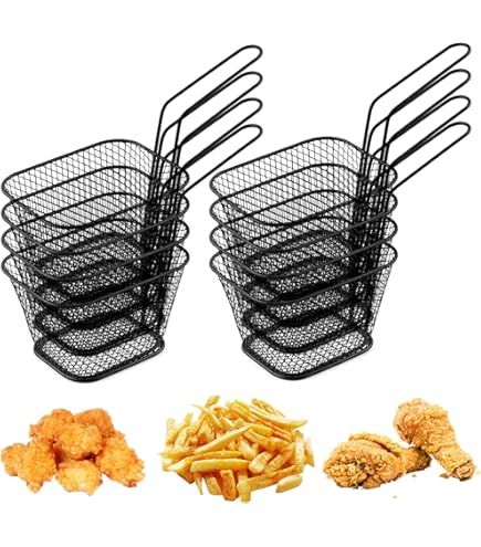 LACOR Snack-Korb Aus Edelstahl – Schwarz, 21x11x6 Cm Für Pommes & Tapas