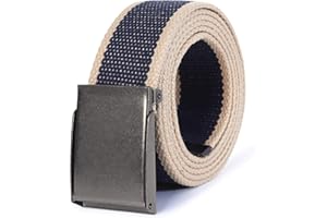 MILE HIGH LIFE Płótno pasek tkany dopasowany Flip-Top szczotkowana, srebrna klamra niklowa, 12 kolorów