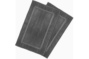 Utopia Towels - Lot de 2 Tapis de Bain en 100% Coton - Tapis Salle Bain - Lavable en Machine (53 x 86 cm) (Gris)