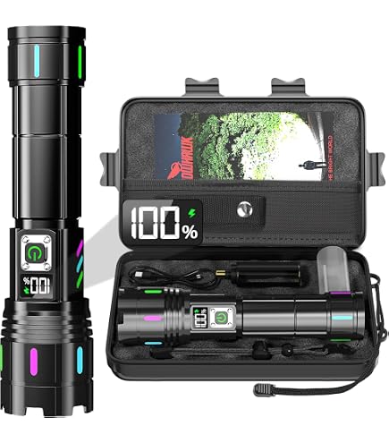 blukar flashlight rechargeable Flashlight, 2000L, Zoomable LED, Adjustable Bright Lightsdaddy C charging Blukar Rechargeable Flashlight 5000mAh,