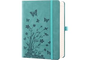 HwxBen Lined Journal Notebook– 365 Pages,Hardcover Leather Journals for Women Writing, A5 5.9'' x 8.5''College Ruled 100 gsm Paper for Work,Note-Taking,Office,School,Home Supplies,Teal.