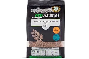 Drasanvi ECOSANA SEMILLA LINO MARRÓN CERTIFICADO BIO by - Fuente de Omega 3 - VEGANO - SIN GLUTEN - 250g