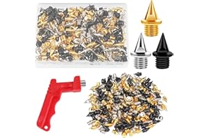 JULMELON 120PCS 1/4inch Stainless Steel Track and Cross Country Spikes Golf Shoe Spikes with Spike Wrench, Replacement Spikes for Sprint Sports Short Running Track Shoes