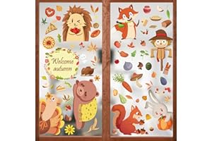 MECCTUCK 149 sztuk jesiennych dekoracji na okno, jesienne dekoracje na okno, jesienią, dekoracja na okno, na jesień, dla dzieci, naklejki na okno, dekoracja jesienna, na dożynki, imprezę, jesień