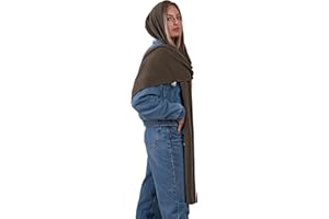 CLASSE77 Sciarpa con cappuccio per donna o ragazza - in lana lavorata a maglia - paraorecchie, scaldacollo e copritesta - Made in Italy