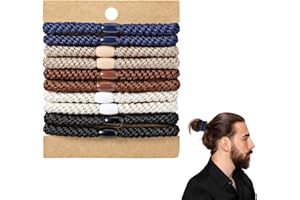 Yamobi 10 elastici per capelli da uomo intrecciati, per chignon, ricci, scrunchies, folti, elastici per capelli per uomini, senza rughe, bobine per capelli