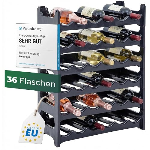Novaliv Flaschenregal, 36 Flaschen, recycelt