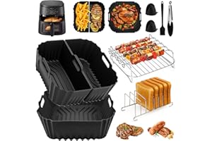 SANCUANYI 19-23CM Airfryer Silikonform Heißluftfritteuse, Airfryer Zubehör für Cosori 5.5L/6L/6.2L, Philips NA230, Ninja AF180 Heißluftfritteuse Zubehör Wiederverwendbar anstelle Backpapier.