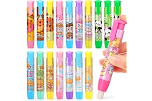SKAMORI 20 Pezzi Gomme da Cancellare a Forma di Penna, Gomma da Cancellare Retrattili, Gomme da Cancellare Gadget Compleanno Bambini & Regalini Fine Festa Compleanno Bambini